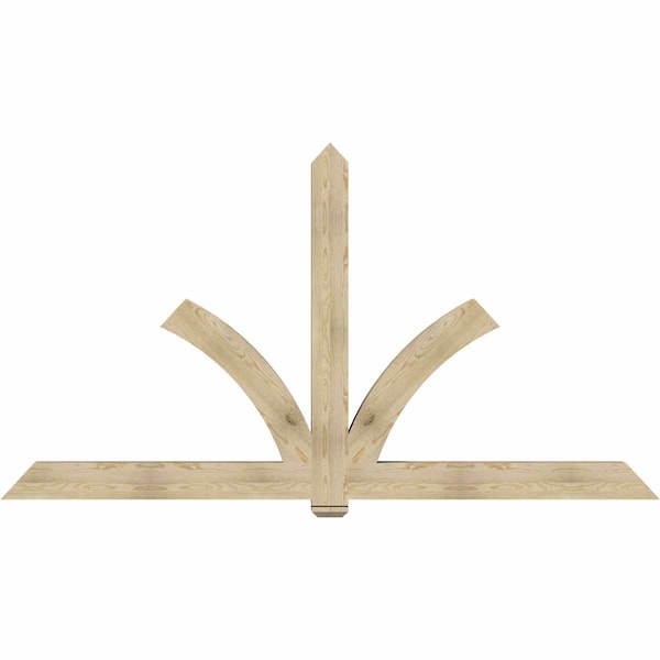 Ekena Millwork Redmond Rough Sawn Timber Gable Bracket, Douglas Fir, 108"W x 58"H x 6"D x 6"F, 13/12 Pitch GBW108X58X0606RED00RDF - main